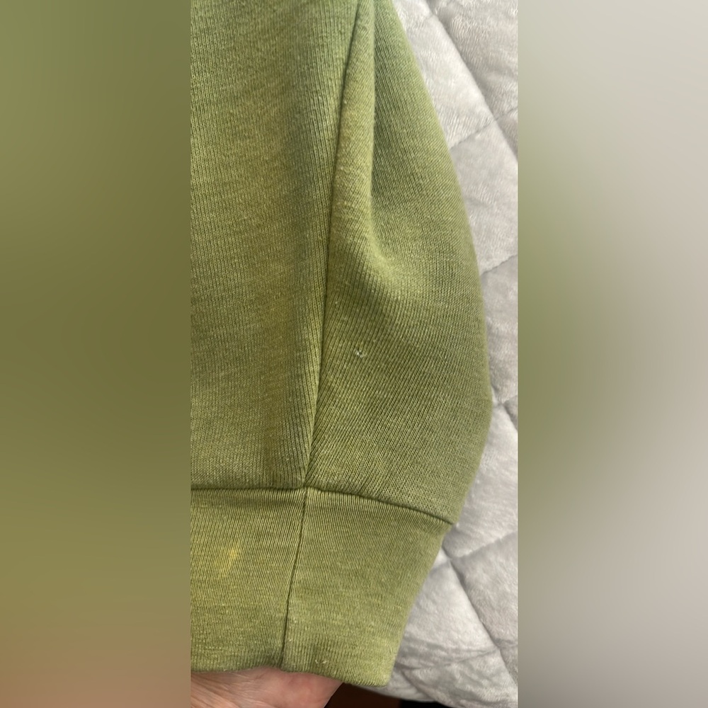 Cross Stripe Relaxed Pullover Hoodie Faded Army - Picture 5 of 5